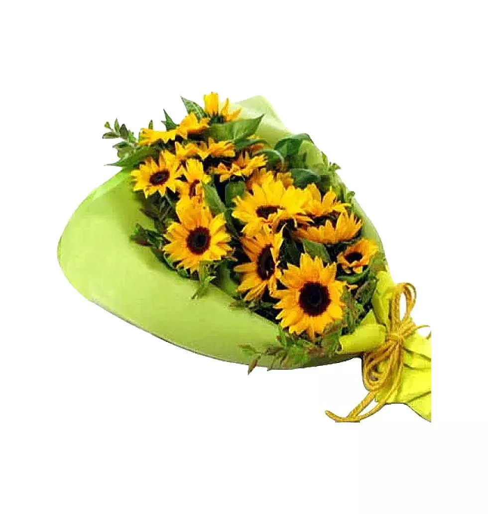 6pcs Sunflower in a Vase